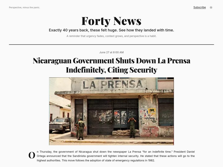 Screenshot of Forty News