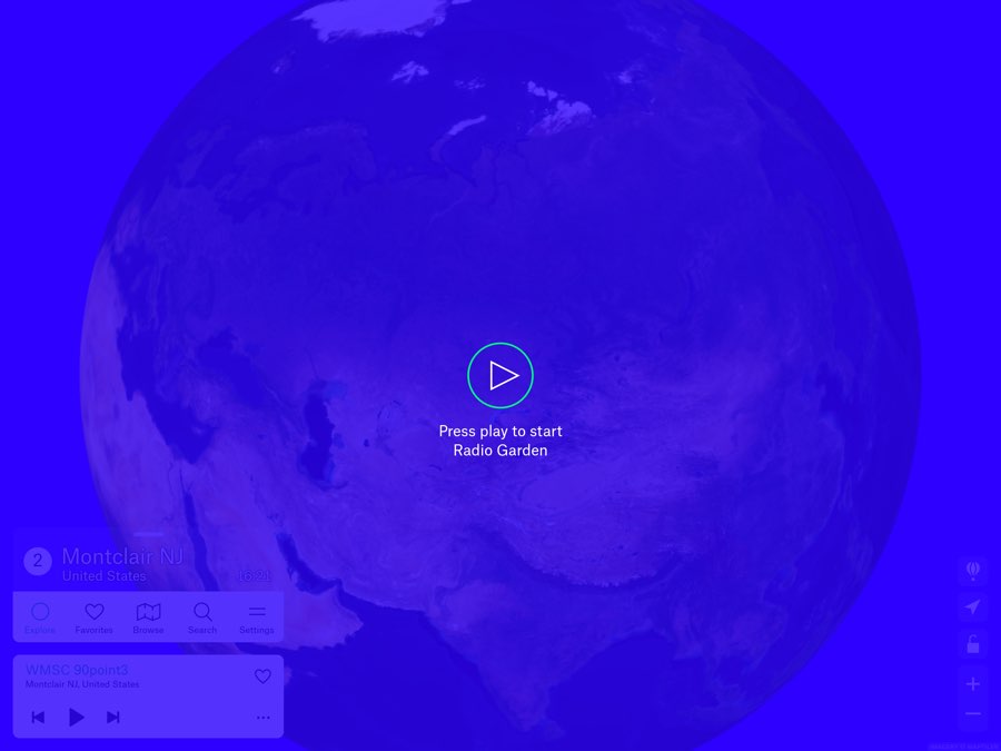 Screenshot of Radio Garden